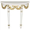 Design Toscano Louis XVI-Style Crescent Golden Ribbon Wall Console Table AF57724